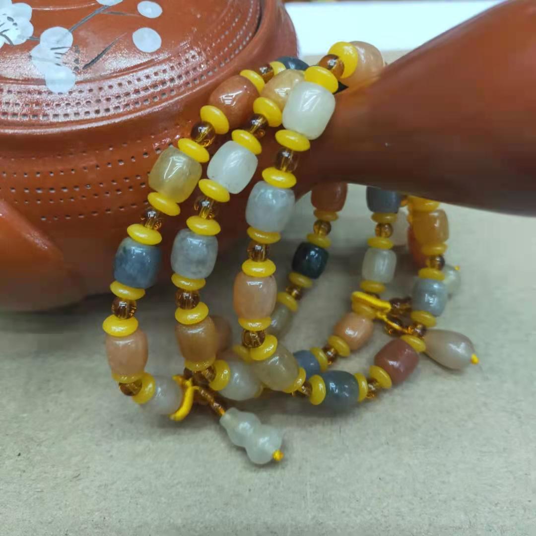 New jewelry style gold thread jade bucket bead combination bracelet, transfer bead gourd bracelet manufacturer wholesale factory price pic 7
