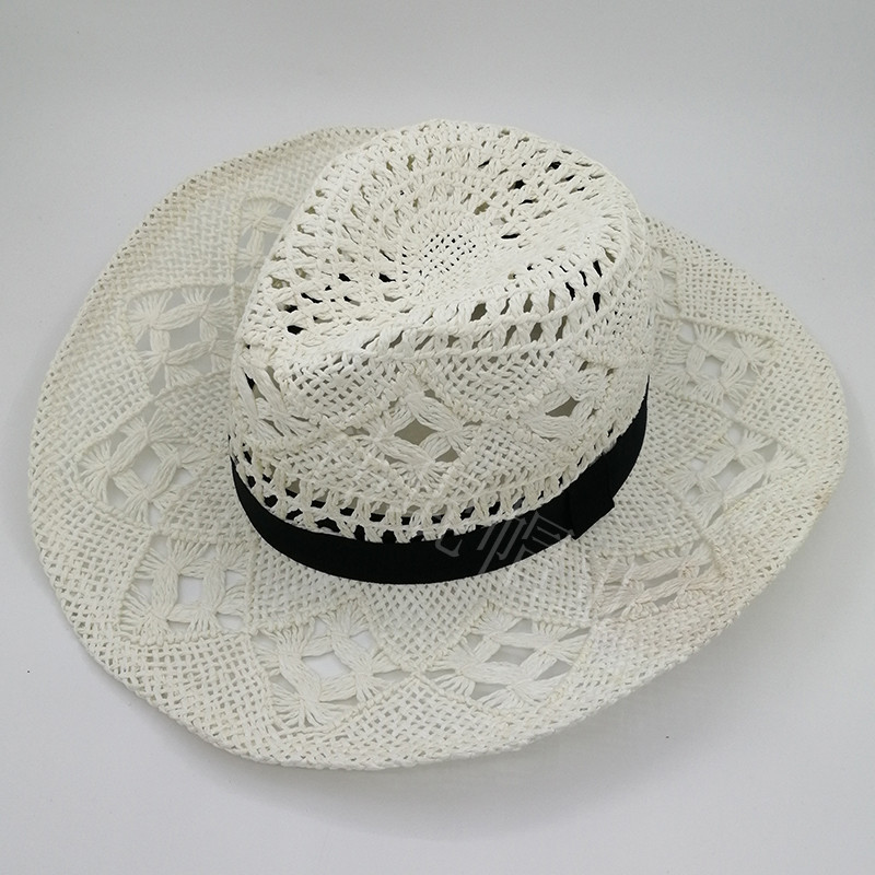 2023 New style denim hat for women, hollowed-out and foldable papyrus, Western denim hat, European and American cross-border trade straw hat pic 31