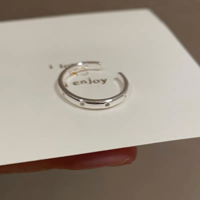 爱心素圈锆石开口戒指女小众设计冷淡风指环轻奢高级感个性食指戒详情9