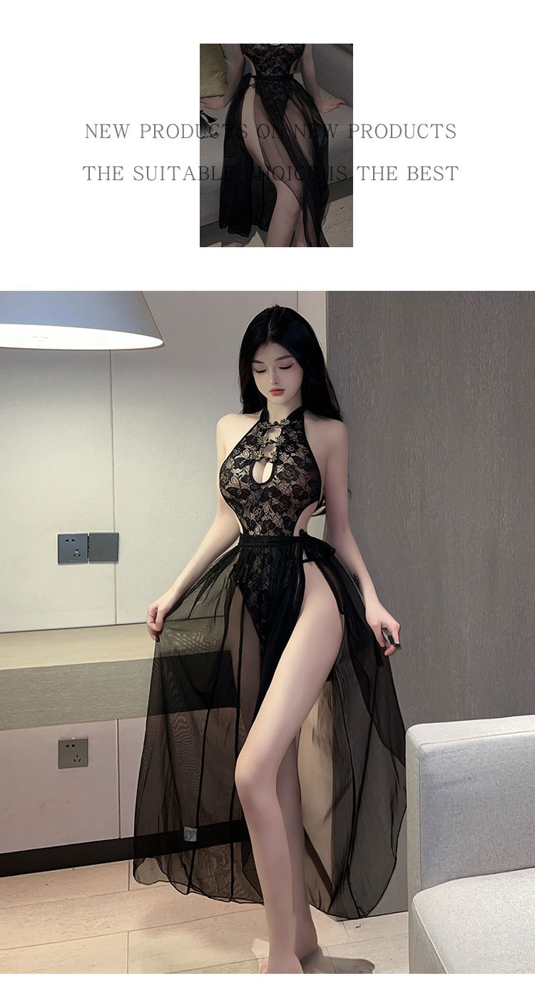 情趣内衣女性感蕾丝连体衣透视网纱诱惑系带睡裙套装详情10