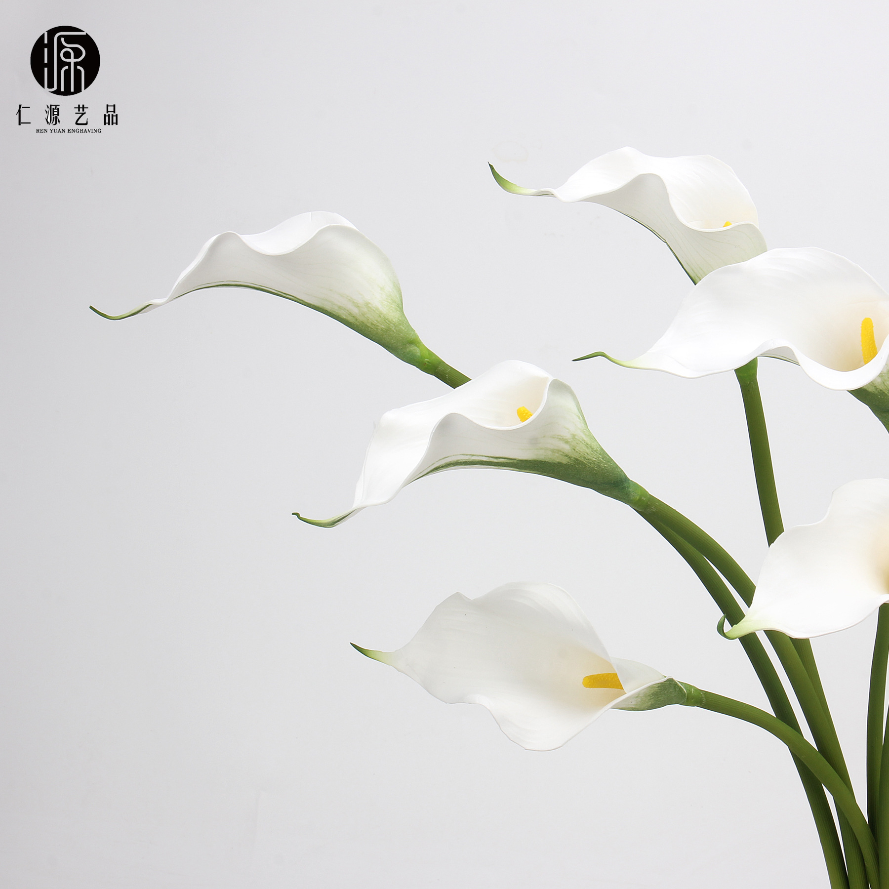 工厂直销 EVA马蹄莲仿真花海芋手感假花单枝婚庆家居插花配材道具详情30