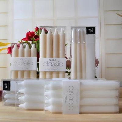 Classic European-style hotel smokeless and odorless long stick candles, romantic wedding white colored stick wax pic 4