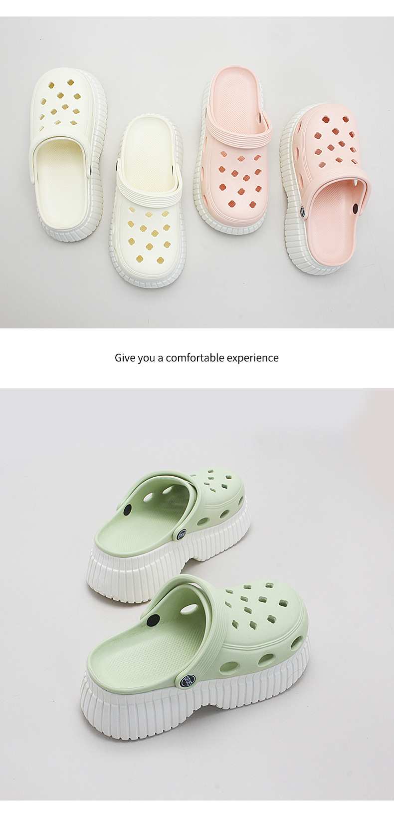 厚底洞洞鞋女夏季ins潮增高松糕户外防滑外穿透气踩屎感沙滩拖鞋详情11