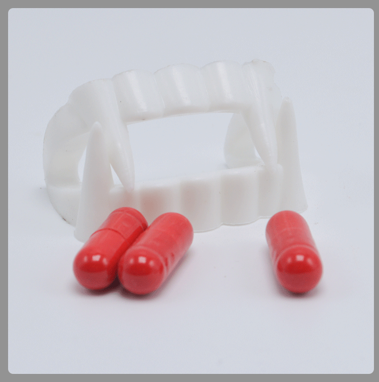 跨境万圣节日表演装扮道具血丸假牙僵尸白牙魔鬼牙齿影视装扮玩具详情4