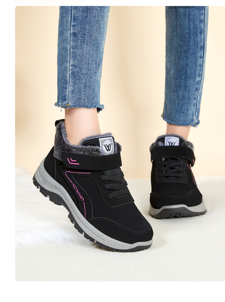 棉鞋妈妈鞋冬季新款加绒加厚老人鞋女士棉靴户外健步鞋防滑雪地靴详情22