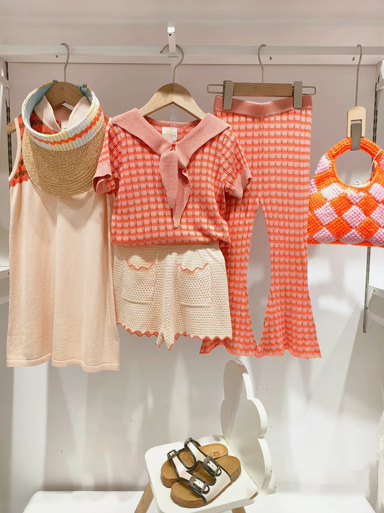 knit planet女童领结上衣镂空喇叭裤套装夏季薄款莫代尔棉针织衫详情9