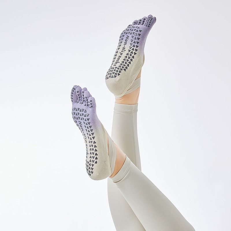 新渐变色棉分指瑜伽袜子专业防滑女士五指袜普拉提健身亚马逊跨境详情7