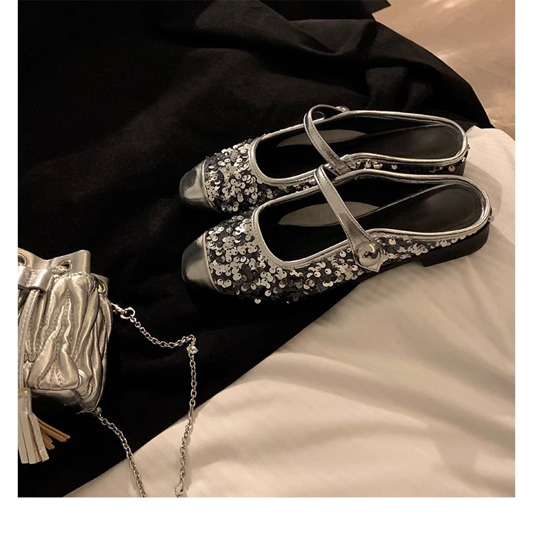 银色玛丽珍鞋亮片芭董舞鞋子真皮女鞋葡萄妈单鞋女2024春款女鞋子详情33