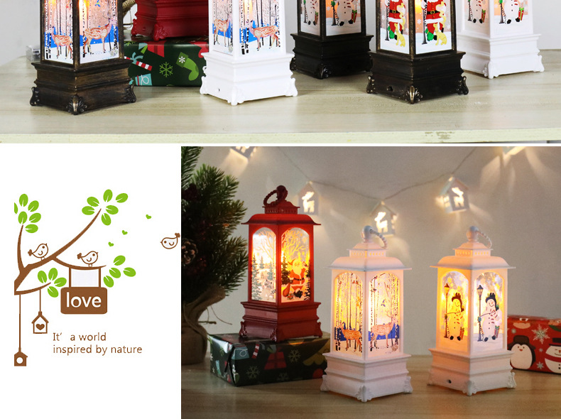 Christmas wind lanterns, candlestick lights, night lights, old man snowman decorations, night lights, table ornaments, Christmas decorations pic 12