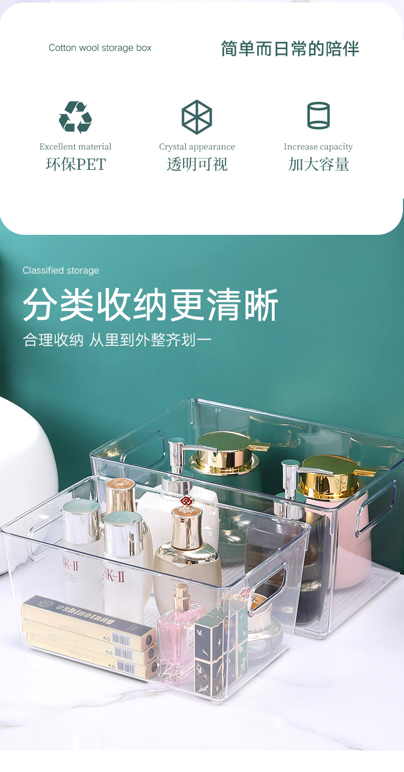 G6342021 New double-sided handle Storage box, modern and simple food storage box, PET material fruit and vegetable storage box pic 2