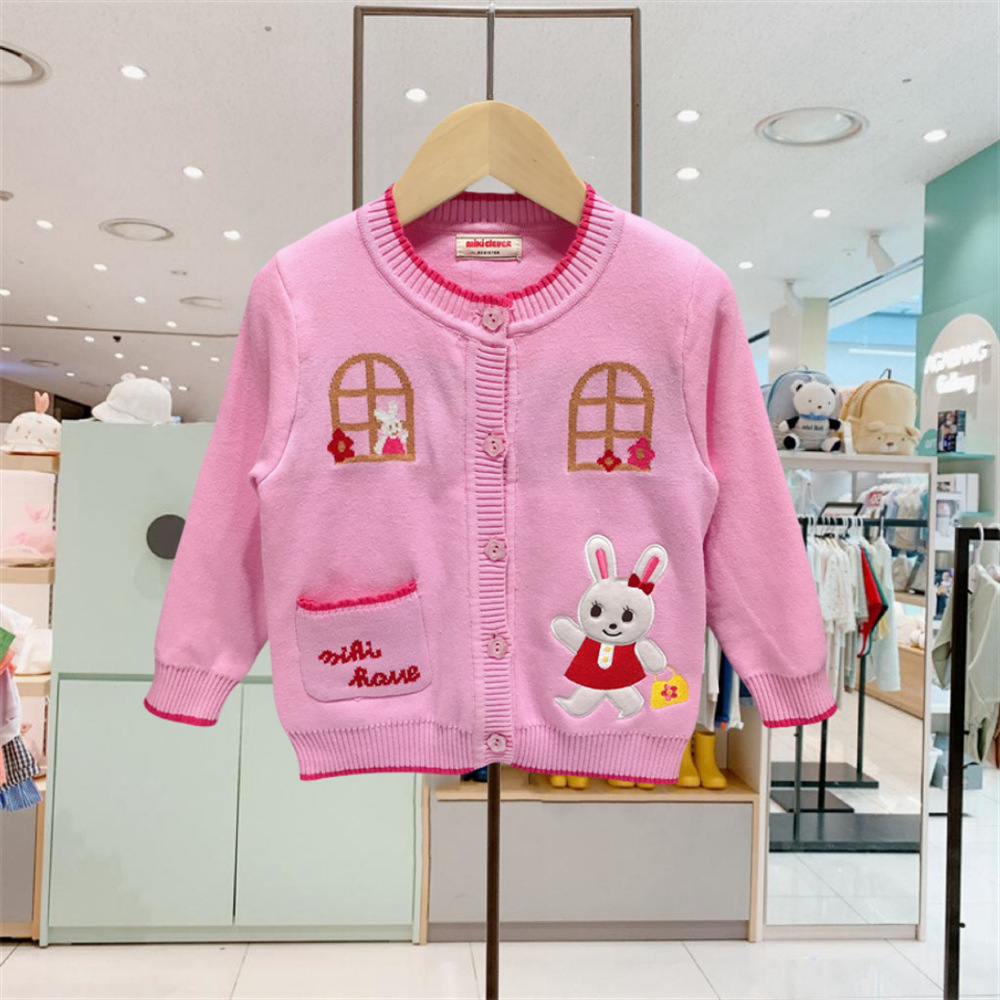 日系mikiclever童装招代理女童春款粉色公主风针织衫毛衣MR430702详情1