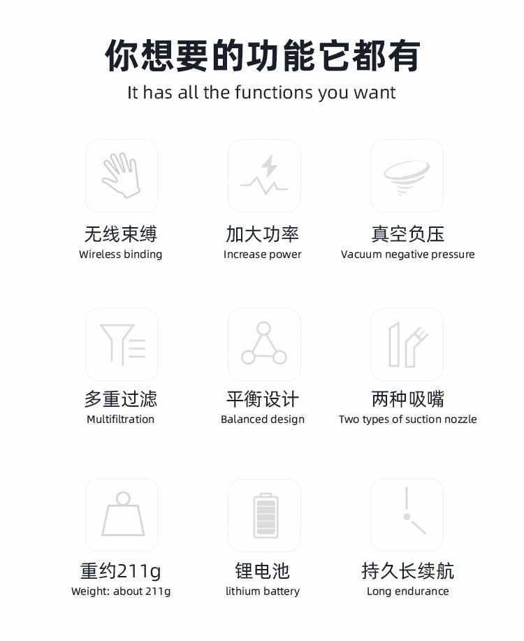 Household vacuum cleaner, small car wireless charging, fully automatic high-power powerful car vacuum cleaner, desktop computer pic 3