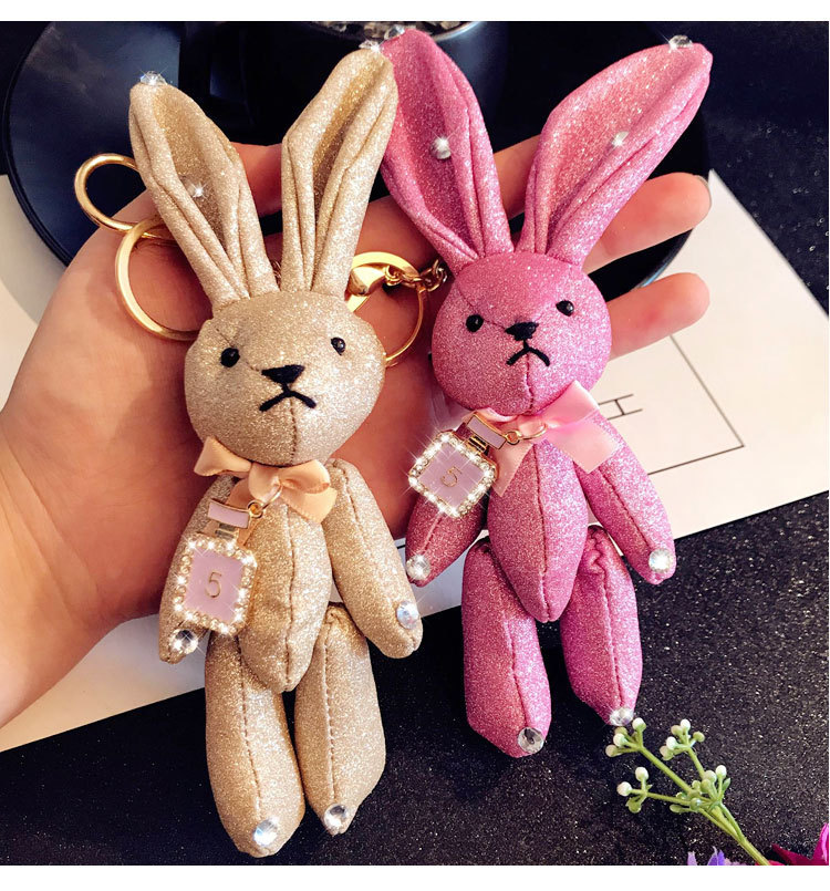 cute keychain gifts bag hang accessories mobile rabbit cloth详情16