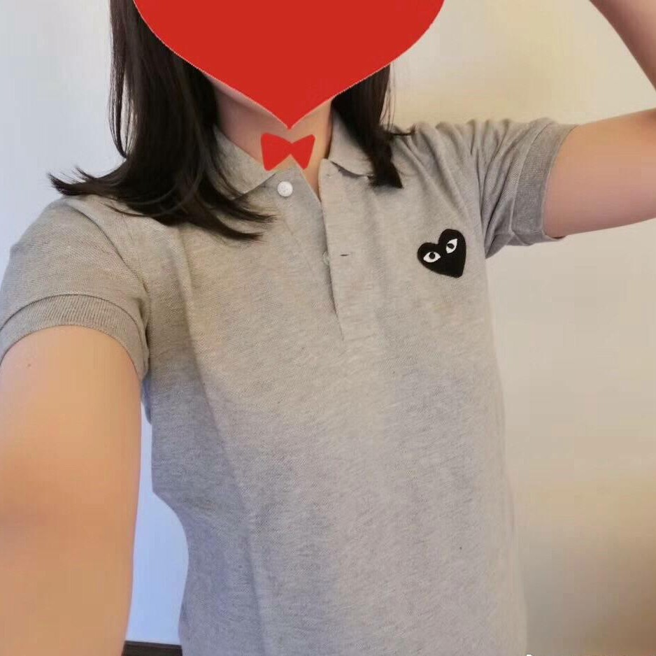 夏季新款刺绣polo衫红心短袖男女情侣亲子装爱心宽松休闲绣花t恤详情20