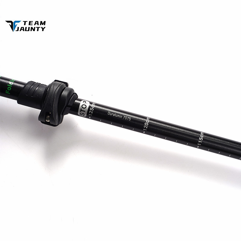 Cross-border best-selling high-strength four-section telescopic folding short trekking poles EVA outdoor straight-handled poles with storage bags in stock pic 13