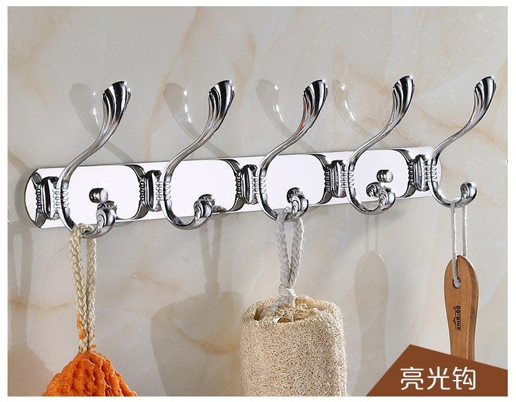 欧式不锈钢衣服挂钩试衣间衣挂排钩免打孔挂衣钩墙壁上衣帽钩壁挂详情12