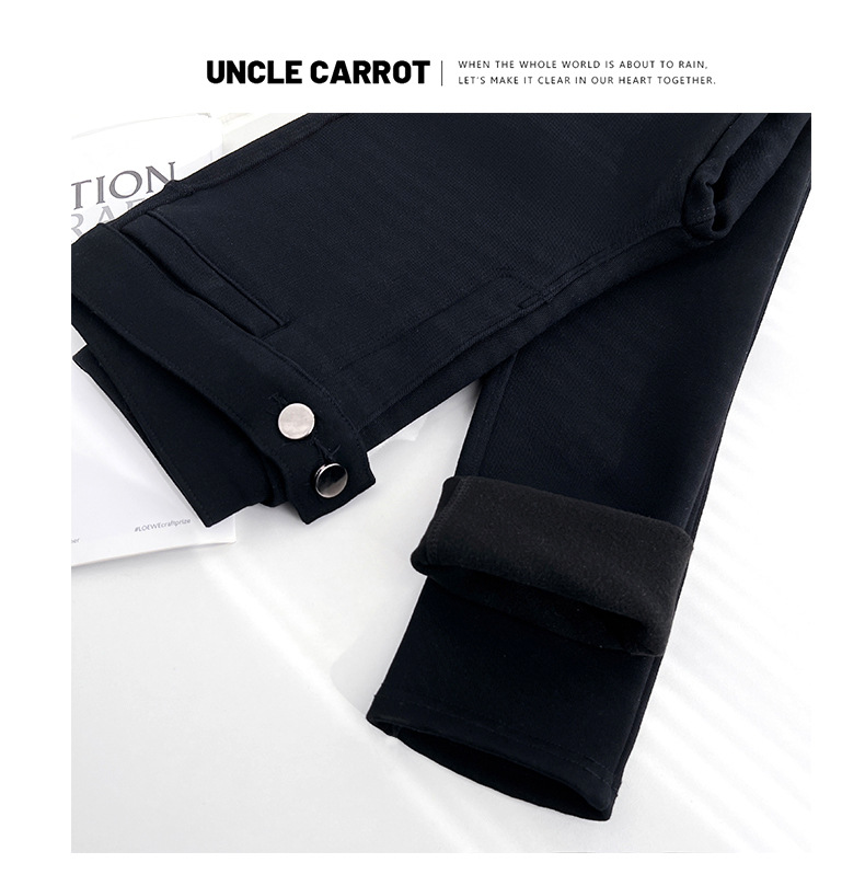 小个子外穿加绒打底裤女2023春秋新款小黑裤弹力显瘦小脚魔术裤子详情47