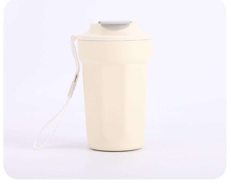 高颜值316不锈钢奇趣保温杯学生户外办公八角咖啡杯便携女提绳杯详情13