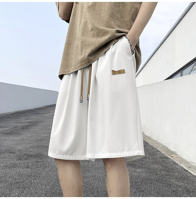 Ice silk shorts for men, summer thin basketball sports, quick-drying beach mid-length pants, loose workwear, casual 5-inch pants pic 24