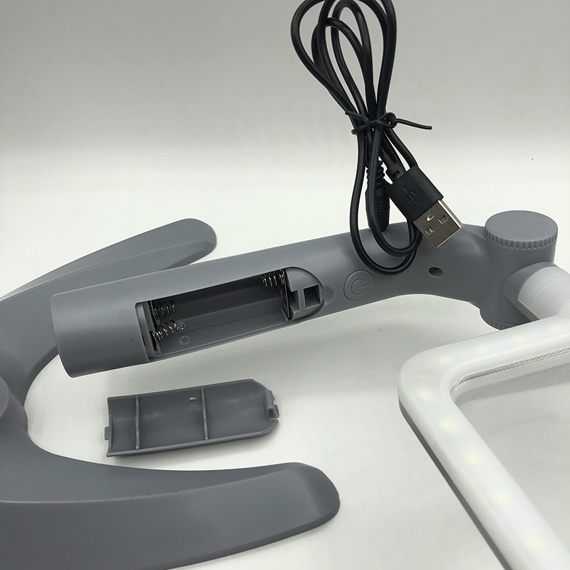 New desktop handheld 48-light three-level adjustable white warm light USB plug-in reading magnifying glass for the elderly to read newspapers pic 10