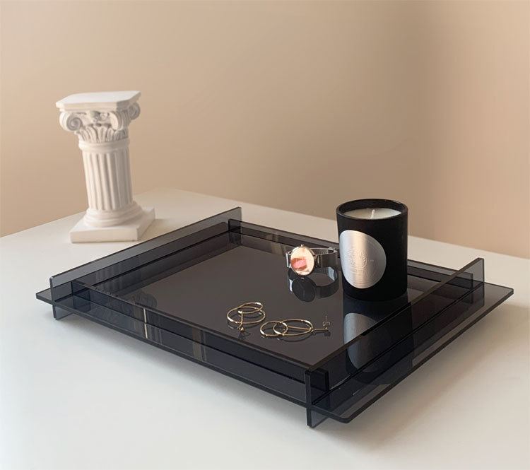 轻奢家用卧室化妆品收纳盒亚克力水果托盘杂物收纳盘创意实用果盘详情3