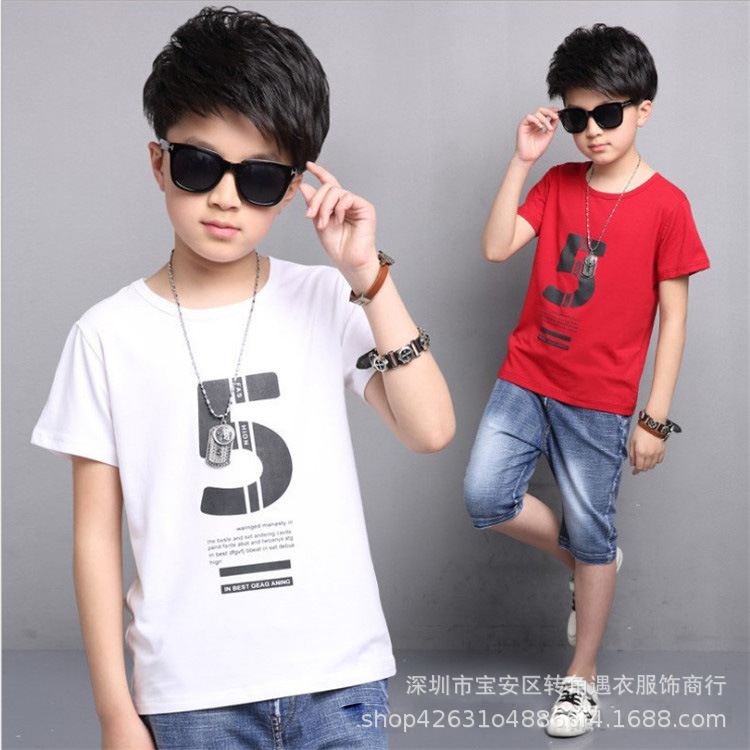 Summer Korean short-sleeved T-shirts for small and medium-sized children are being cleared out for export to Southeast Asia pic 25