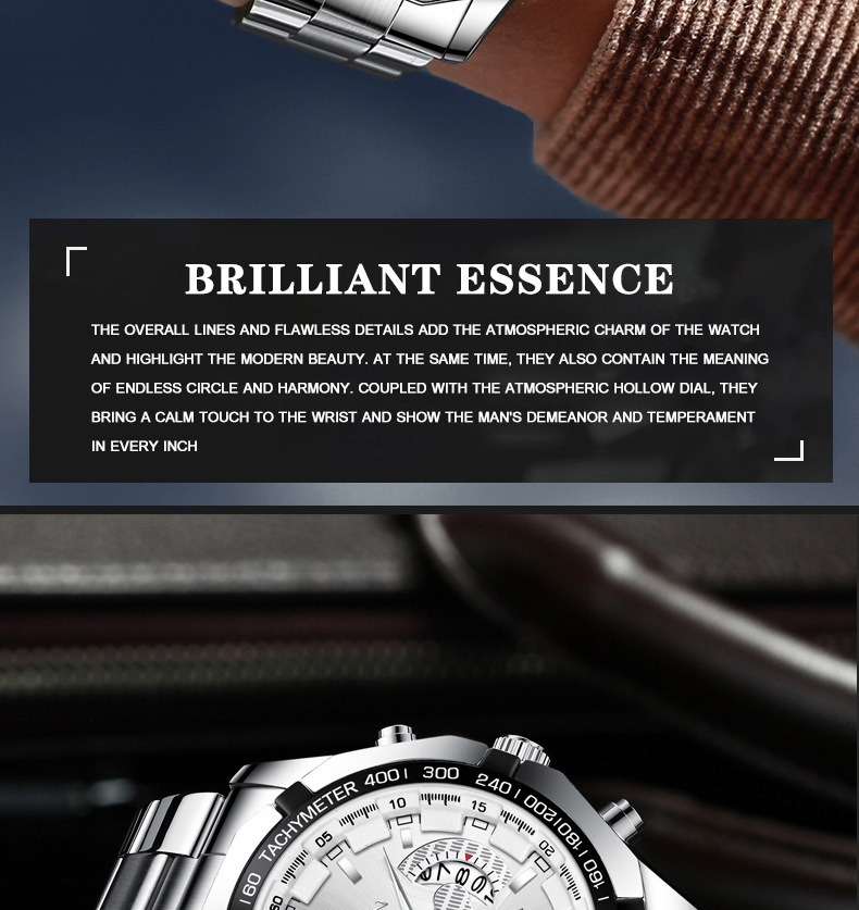 Fenzun waterproof non-mechanical watch, large dial watch, super large new calendar cross-border Shopee watch, creative technology pic 38