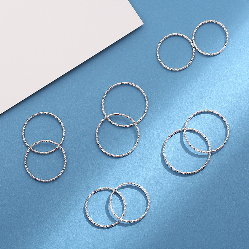 跨境S925银戒指银指节戒戒指S925银细戒欧美创意光圈尾戒详情18