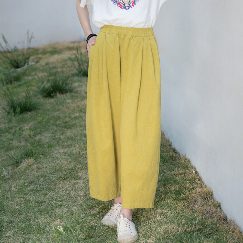 New Spring/Summer 2023 artistic and retro loose linen drape casual pants pic 20
