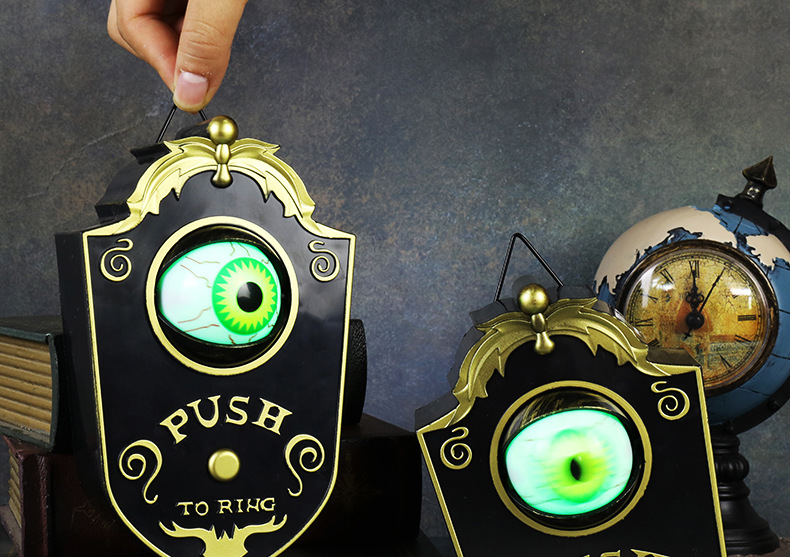 万圣节独眼门铃装饰LED电动发光发声眼珠门铃酒吧密室整蛊道具详情1