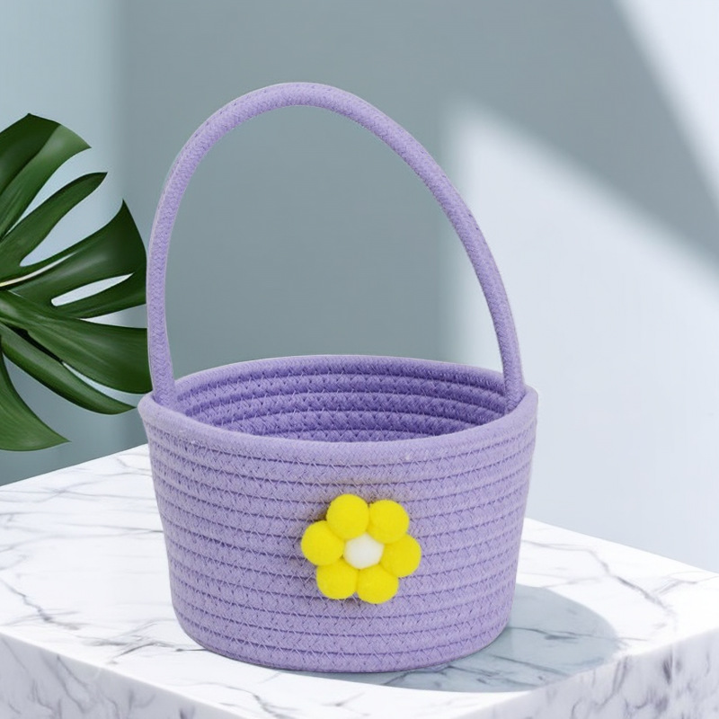 卡通小花手提收纳篮满月周岁伴手礼篮子婚礼喜篮手提水果篮收纳筐详情17