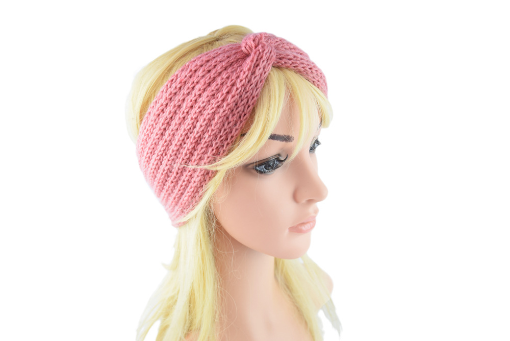 European and American knitted cross-wool hair bands, ear-protecting headbands, hand-woven headbands, flat, fashionable and warm autumn and winter hair accessories pic 32