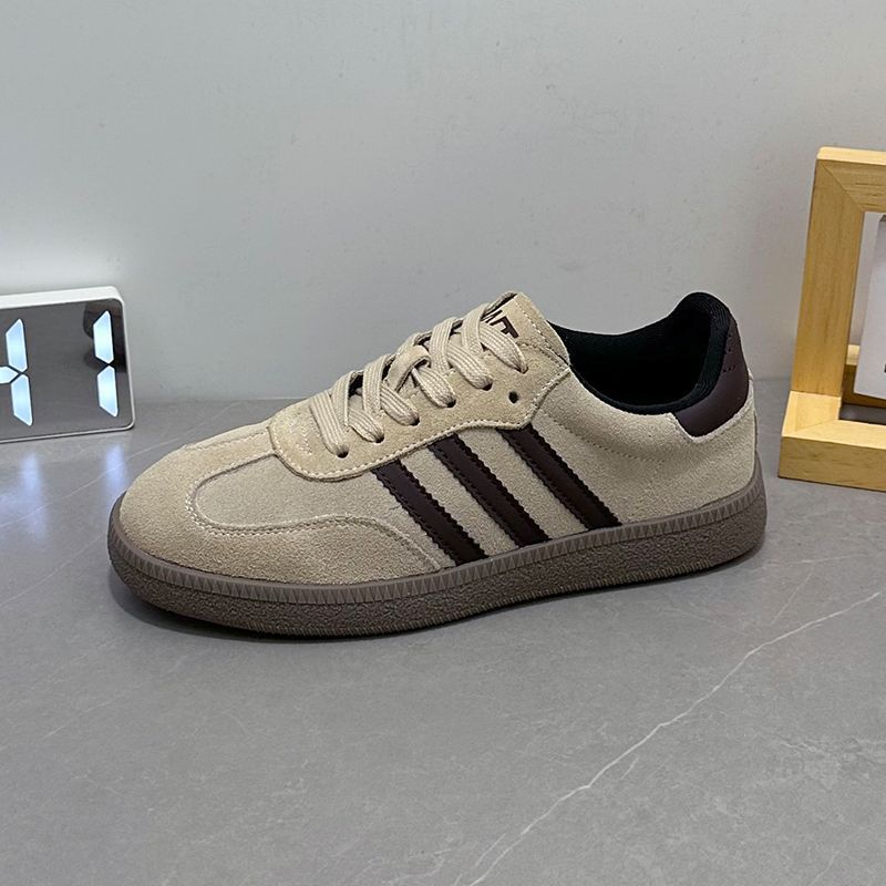 平底磨砂皮德训鞋女2023新款秋季百搭运动休闲鞋系带软底透气板鞋详情13