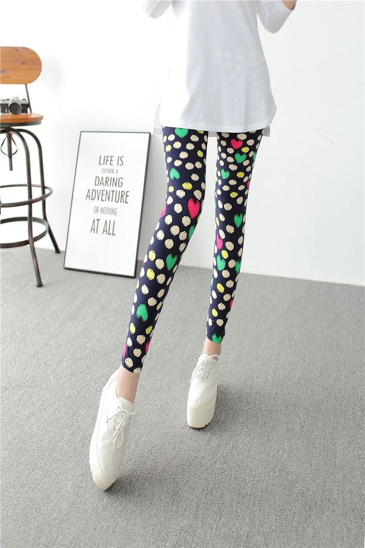 New spring dress, large-sized stretch, colorful star graffiti, personalized leggings for women pic 32