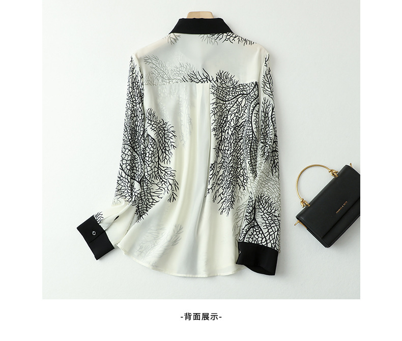 Pure Silk shirt for women, mulberry silk, fashionable and versatile, long-sleeved, elegant lapel shirt, new style for women in Spring and Autumn 2024 pic 9
