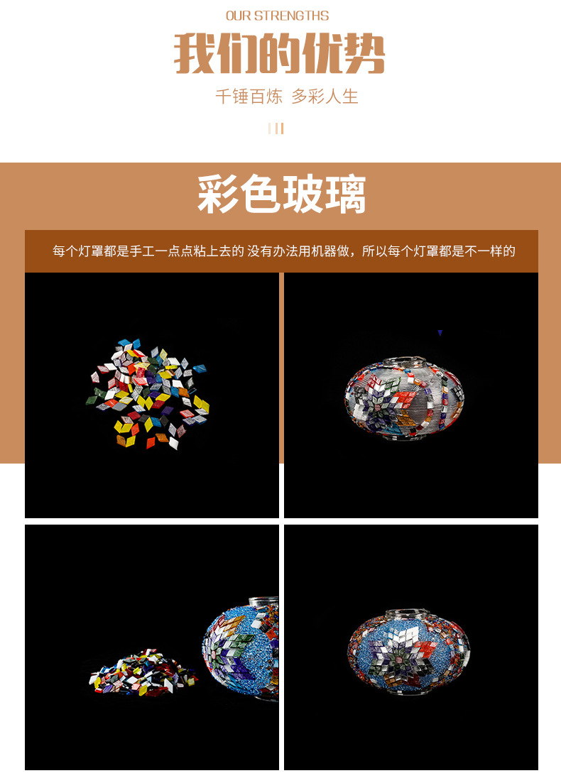 Qianlian Turkish table lamp, handcrafted glass lamp, hotel, homestay, restaurant and coffee shop decoration table lamp, Moroccan lamp pic 7