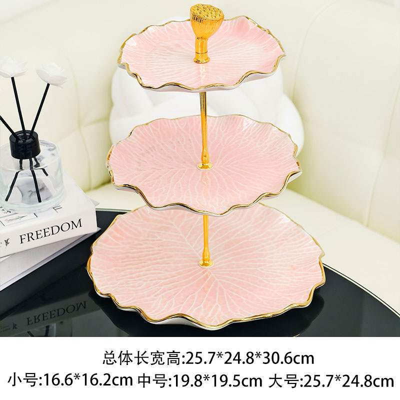 Water ripple ceramic European-style simple fruit plate, light luxury cake stand, dessert table, living room coffee table, dried fruit plate pic 3