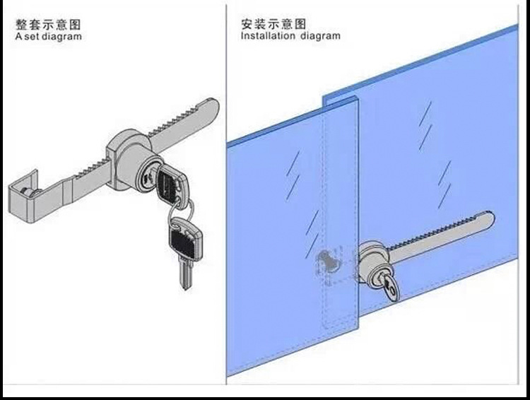 Window lock, glass cabinet lock, sliding door, rack lock, glass door lock, sliding door lock, 318, 328, sawtooth lock pic 10