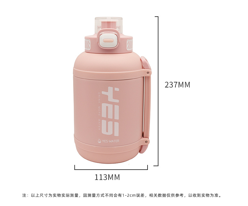 Giant insulated cup, 316 stainless steel ton bucket, sports and fitness large-belted cup, portable insulated water bottle with straw pic 27