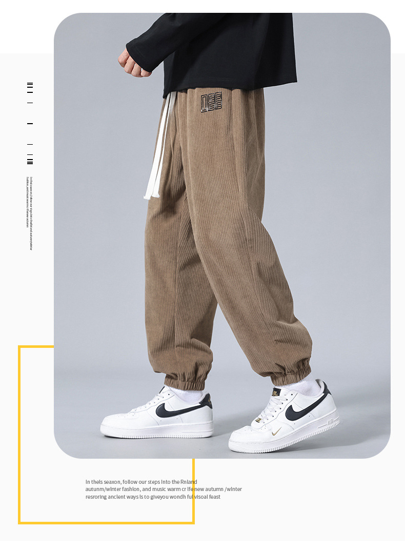 Pantalones hombre primavera otoño marca de moda holgada paquete de pies pantalones de estilo americano high street adolescente workwear casual pantalones deportivos pic 11