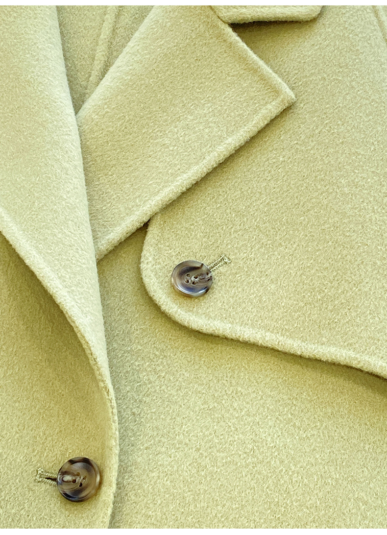 Q469 Dongdaemun Double-sided Cashmere Coat Korean version Autumn and Winter New Style Wool Tie suit collar woolen coat for women pic 66