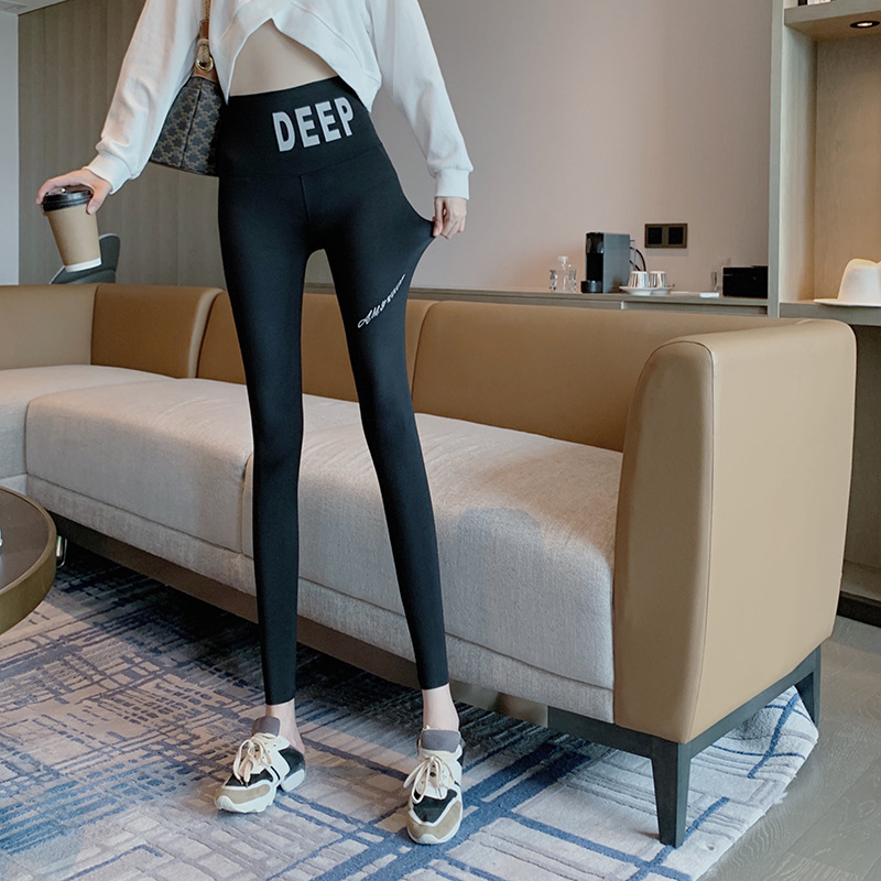 Three-point shark pants leggings for women, five-point summer thin tight-fitting outerwear, and nine-point letter-shaped belt-cinching and hip-lifting Barbie pants pic 34