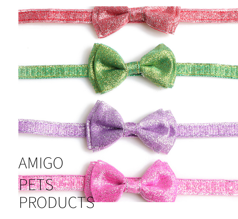 金杰特新品宠物项圈 细闪蝴蝶结猫咪项圈 带铃铛小猫项圈装饰详情10