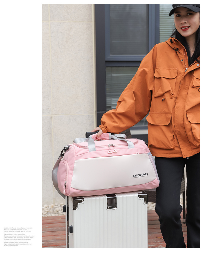 跨境新款旅行包时尚撞色大容量单肩斜挎旅行包出差行李包厂家批发详情39