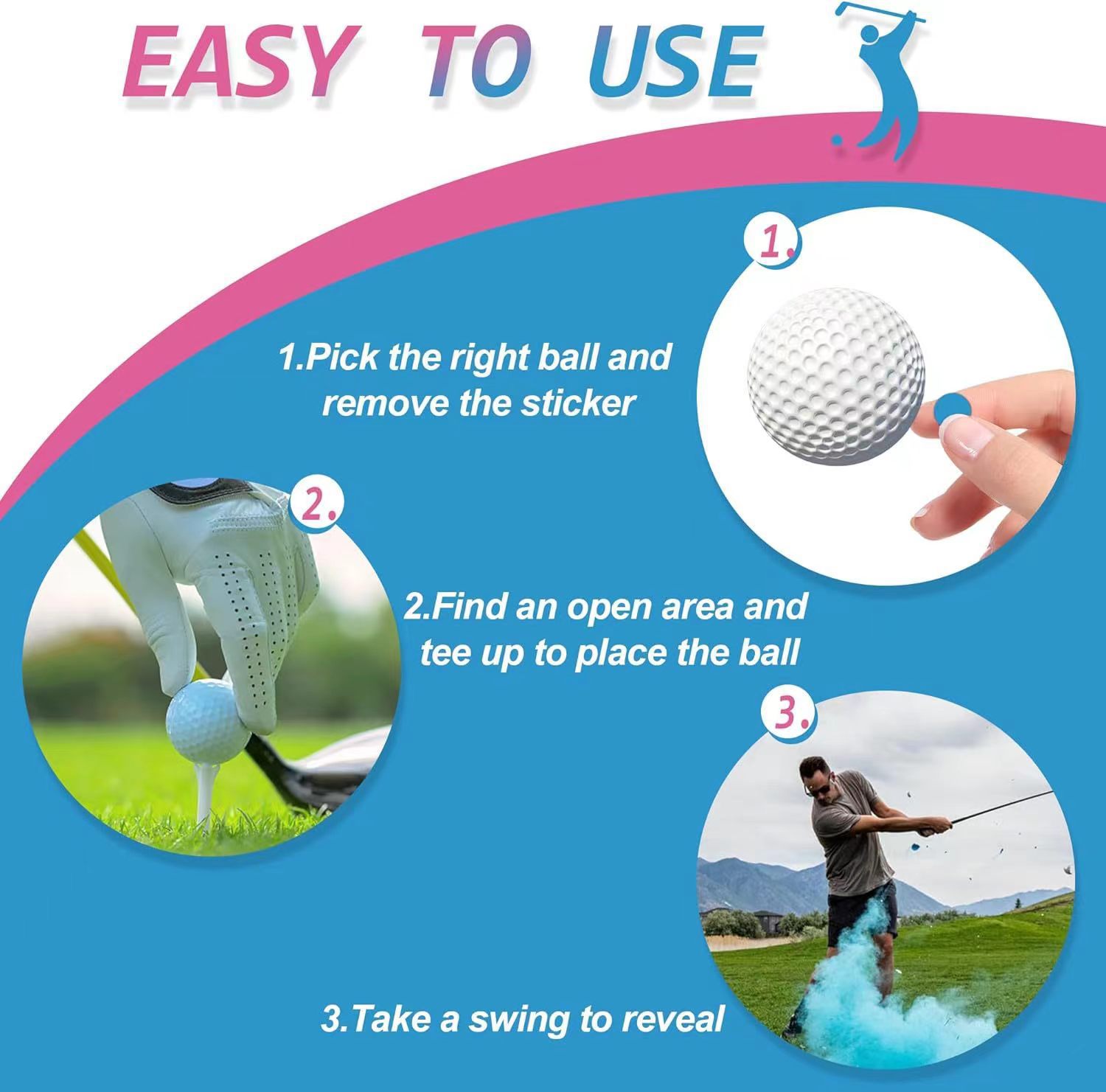 Golf gender reveal Corn powder boy girl Baseball gender reveal Party supplies pic 12