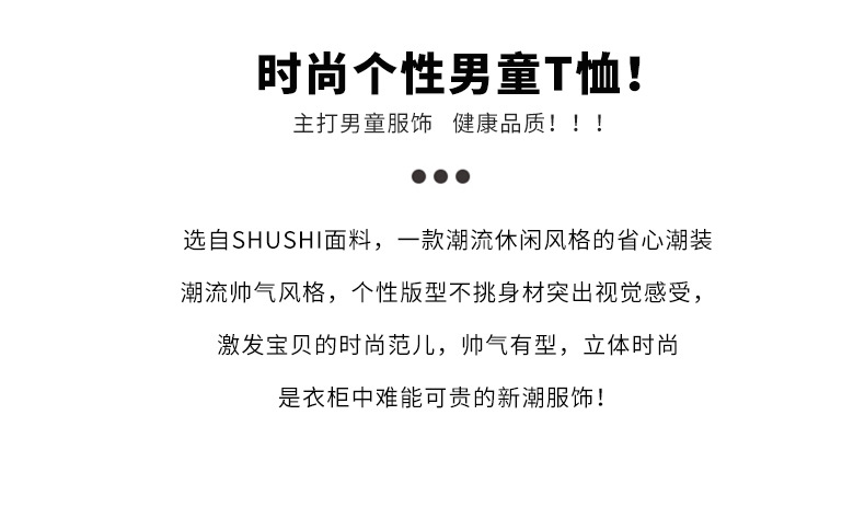 男童夏季新款t恤2025儿童夏装休闲纯棉短袖T男孩印花上衣织里童装详情2