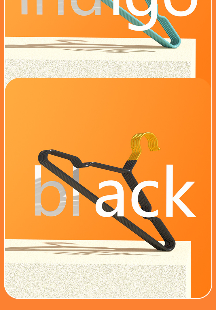 厂家批发干湿两用浸塑衣架无痕宿舍酒店家用加粗防滑成人晾衣架子详情8