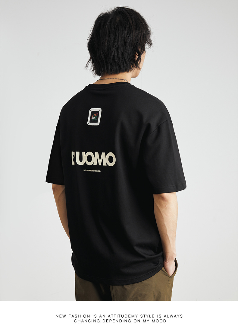 亦止男装龙年刺绣印花印花T恤男短袖夏季新款休闲情侣半袖上衣潮详情19