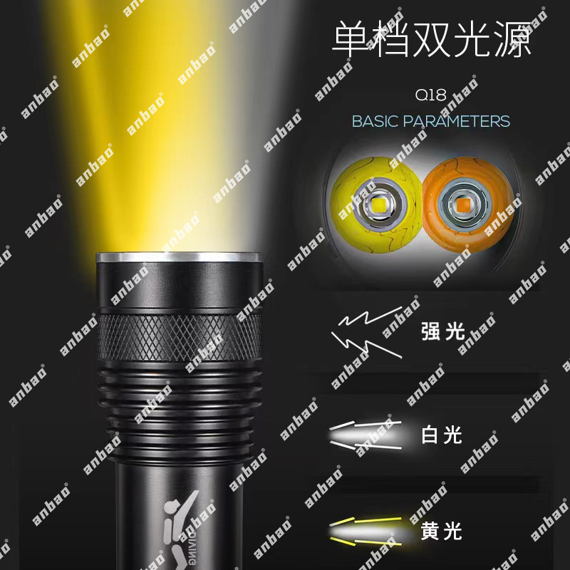 Rechargeable flashlight, professional operation high-intensity searchlight, aluminum alloy portable work light pic 7