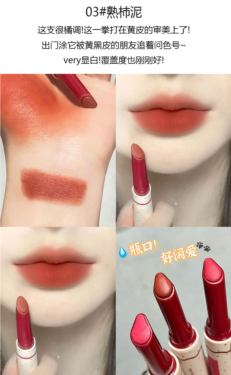 Cappuvini丝绒顺滑口红笔 柔雾哑光按压式唇膏唇泥彩妆跨境美妆详情8